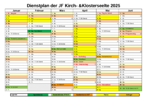Dienstplan 1. Halbjahr 2025